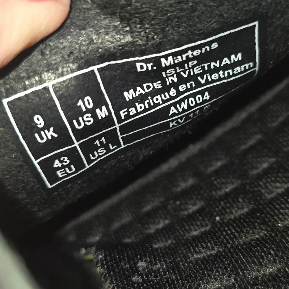 Dr. Martens Islip Oxford Loafers Black Pebbled Leather 43 Men‎ 10 Women 11